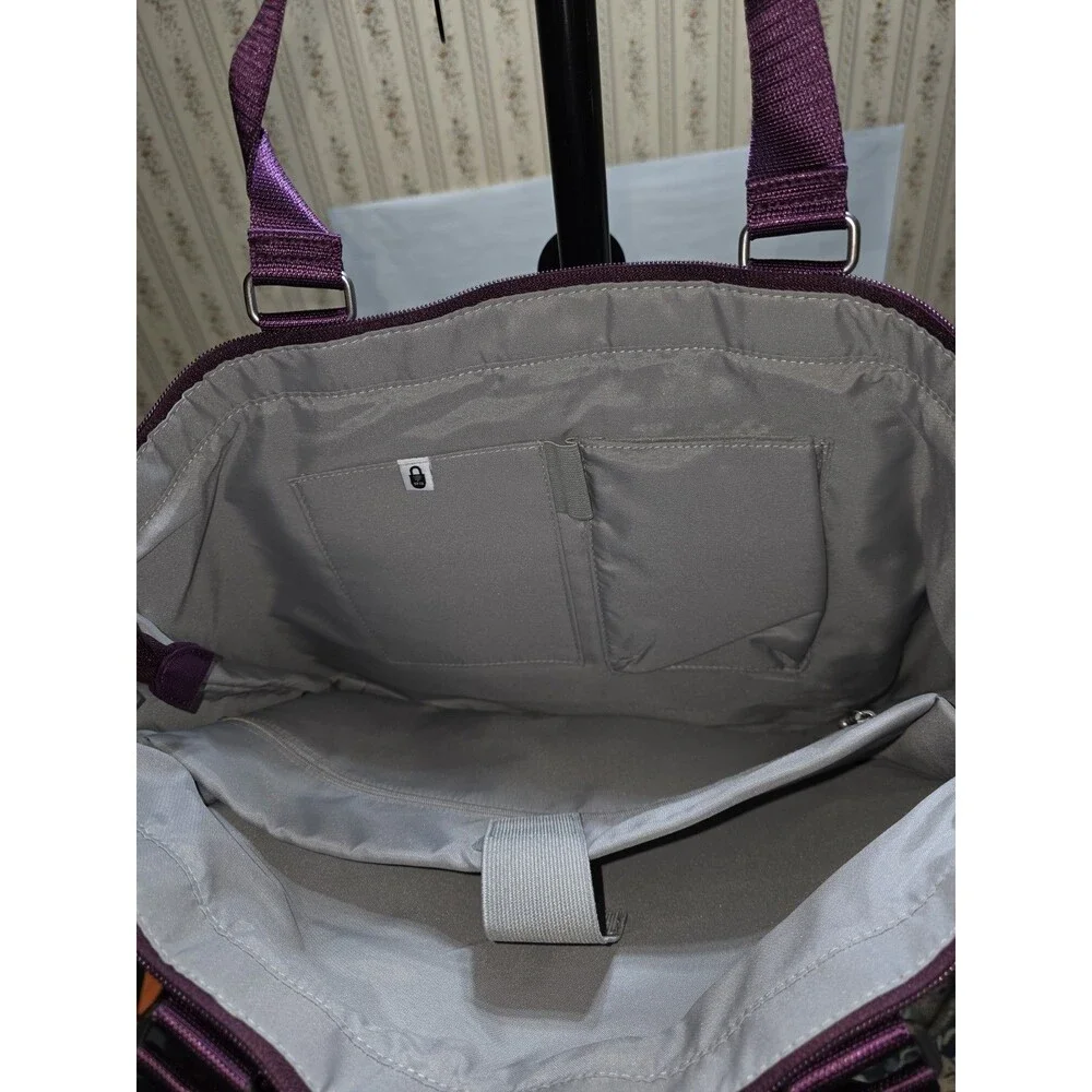 Baggallini Anywhere Day Laptop Tote Purple NWT RFID Travel Work Bag Lightweight - Picture 5 of 5